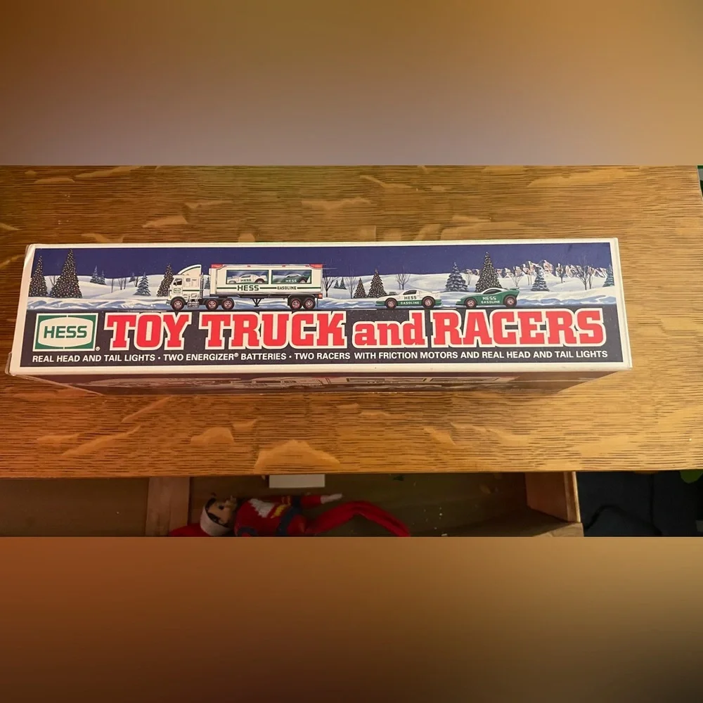 1997 Hess Truck & Racers – Brand New in Box NIB – Lights Vintage Collectible
